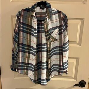 Topshop Multicolor Plaid Blouse